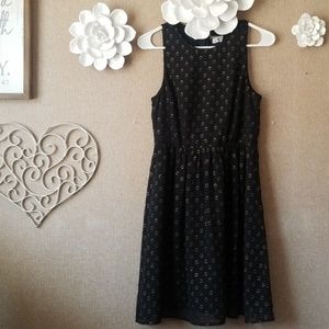 Black and Gold Polka Dot Dress XS